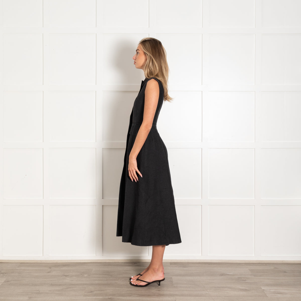 Christian Dior Black Tailored Sleeveless Long Dress