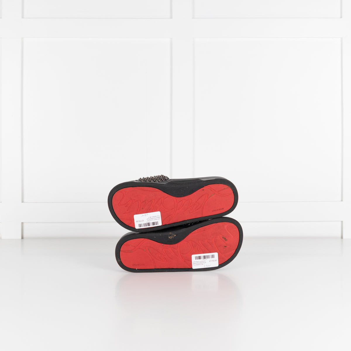 Christian Louboutin Black Studded Pool Fun Sliders