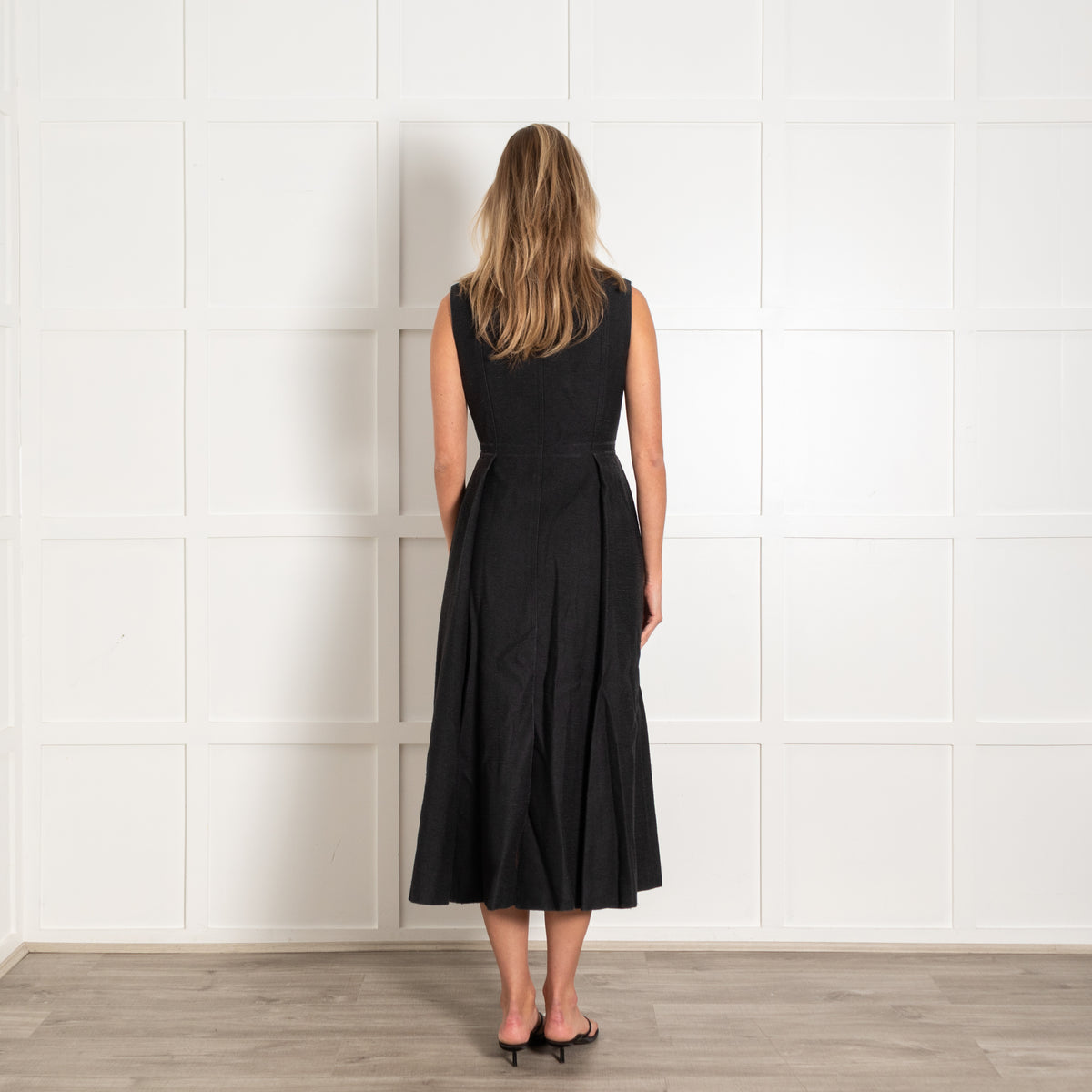 Christian Dior Black Tailored Sleeveless Long Dress