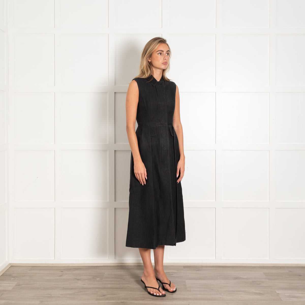 Christian Dior Black Tailored Sleeveless Long Dress