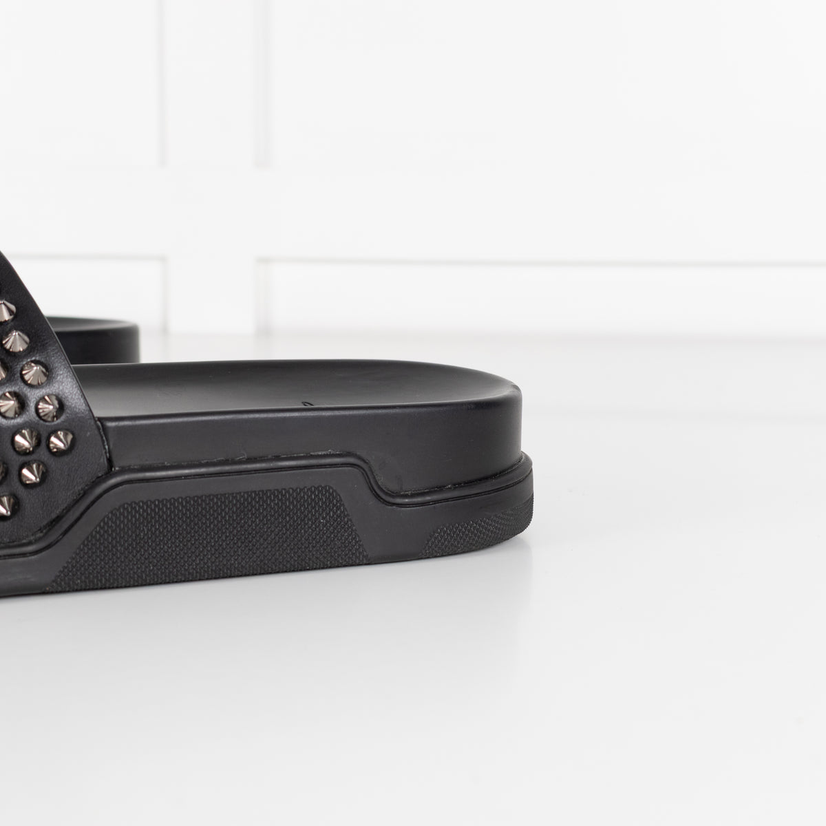 Christian Louboutin Black Studded Pool Fun Sliders