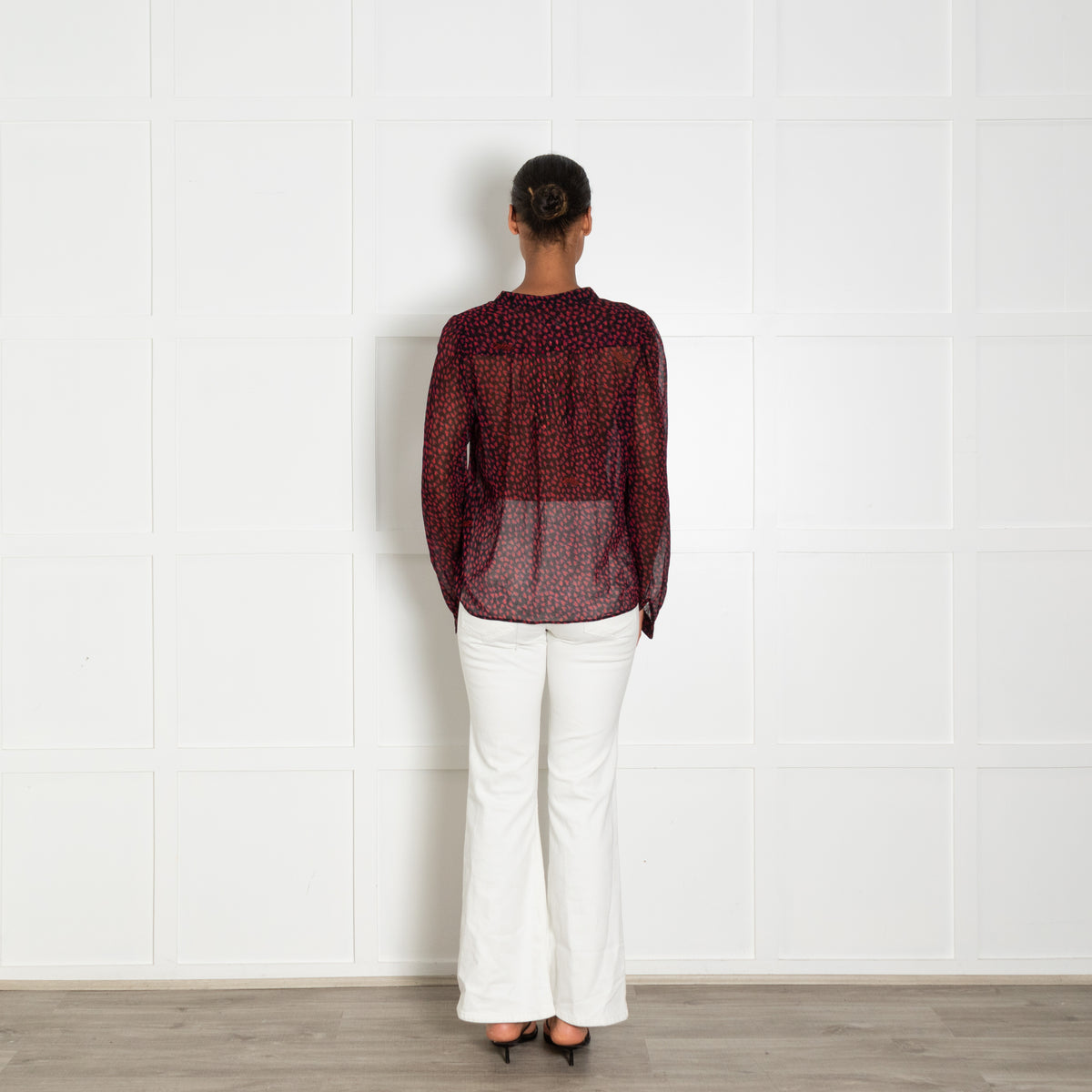 Zadig & Voltaire Preloved Black Red Heart Print Blouse