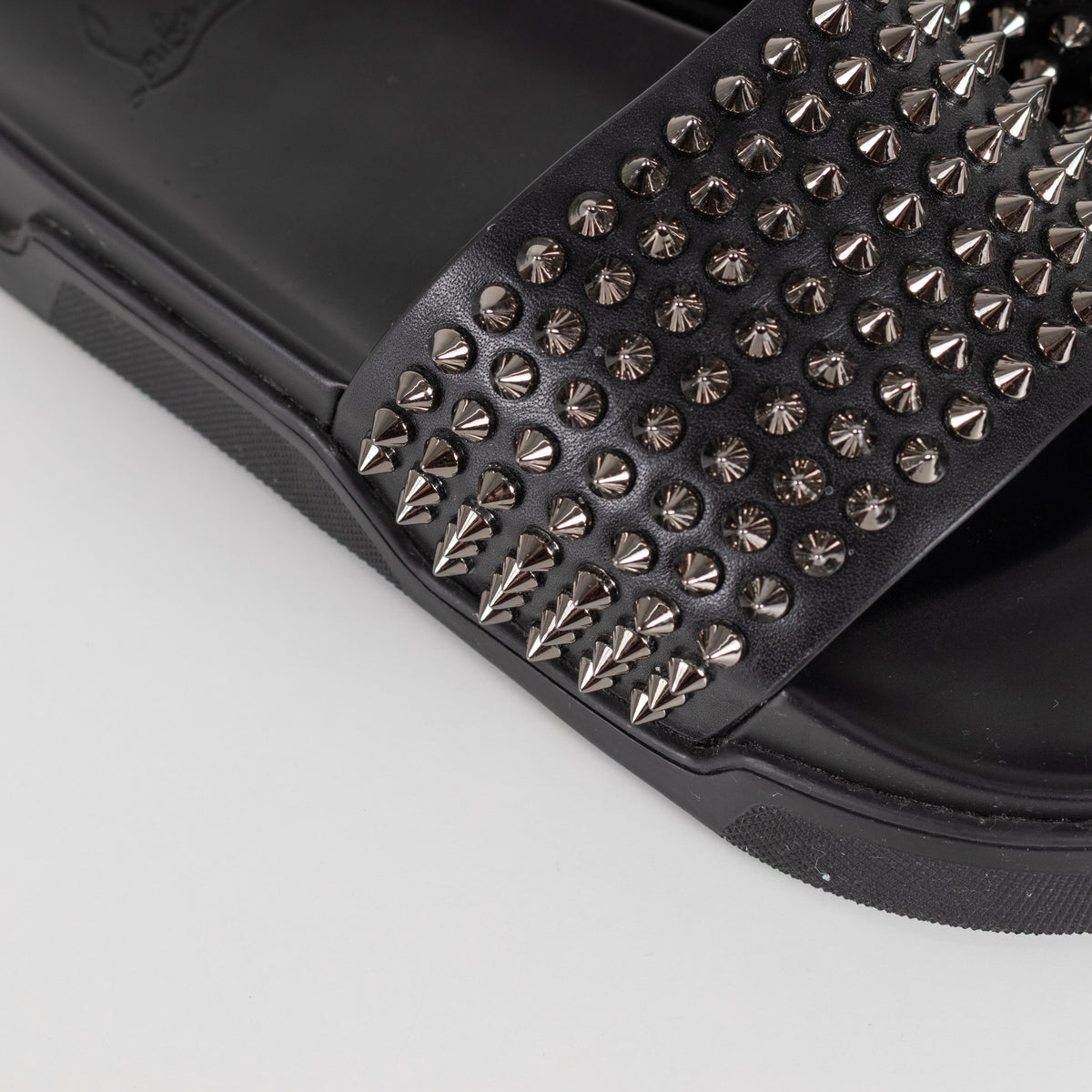 Christian Louboutin Black Studded Pool Fun Sliders