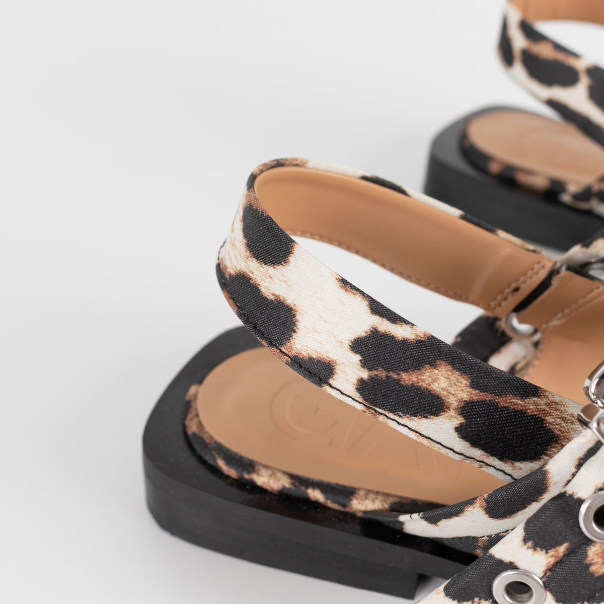 Ganni Leopard Buckle Ballet Shoes