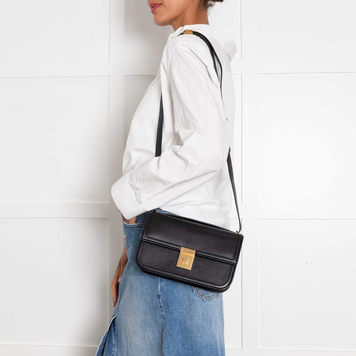 DeMellier The Paris Black Leather Crossbody Bag