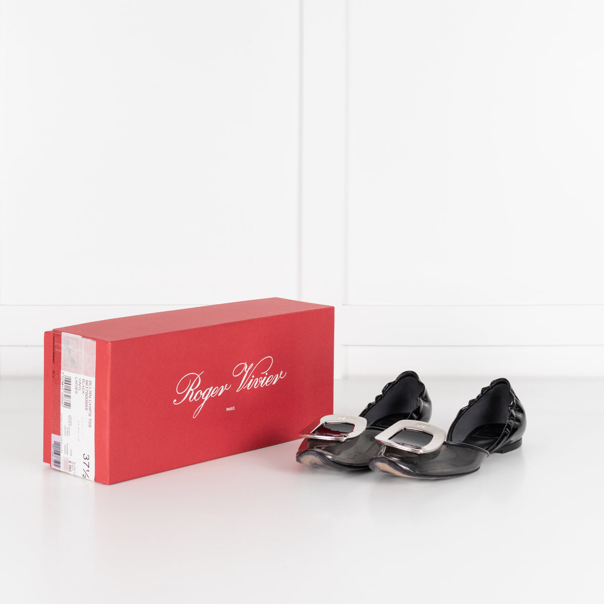 Roger Vivier Black Patent Leather And Vinyl Flat Shoes