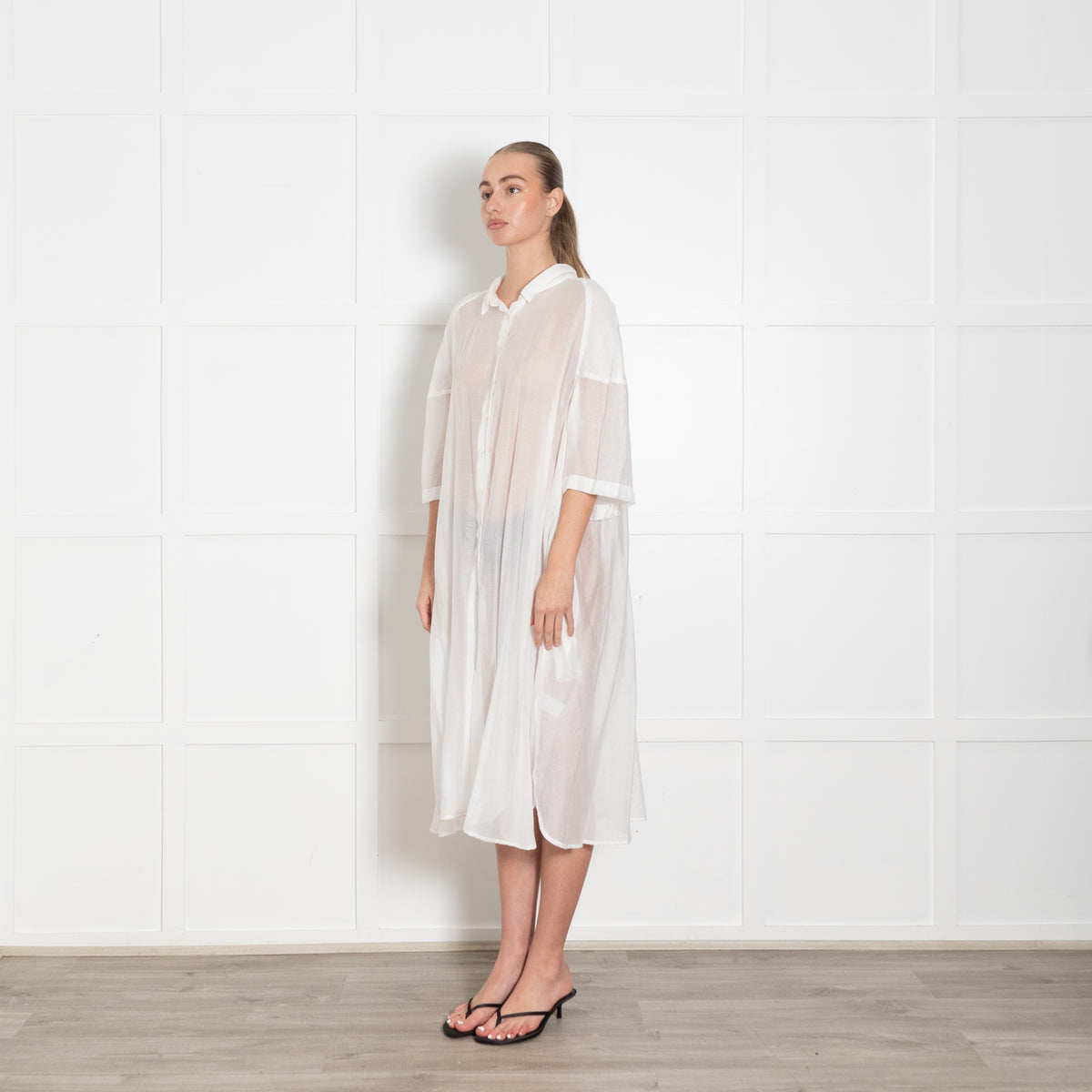 Rundholz Black Label White Sheer Shortsleeve Dress