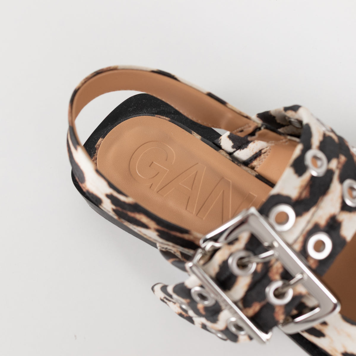 Ganni Leopard Buckle Ballet Shoes