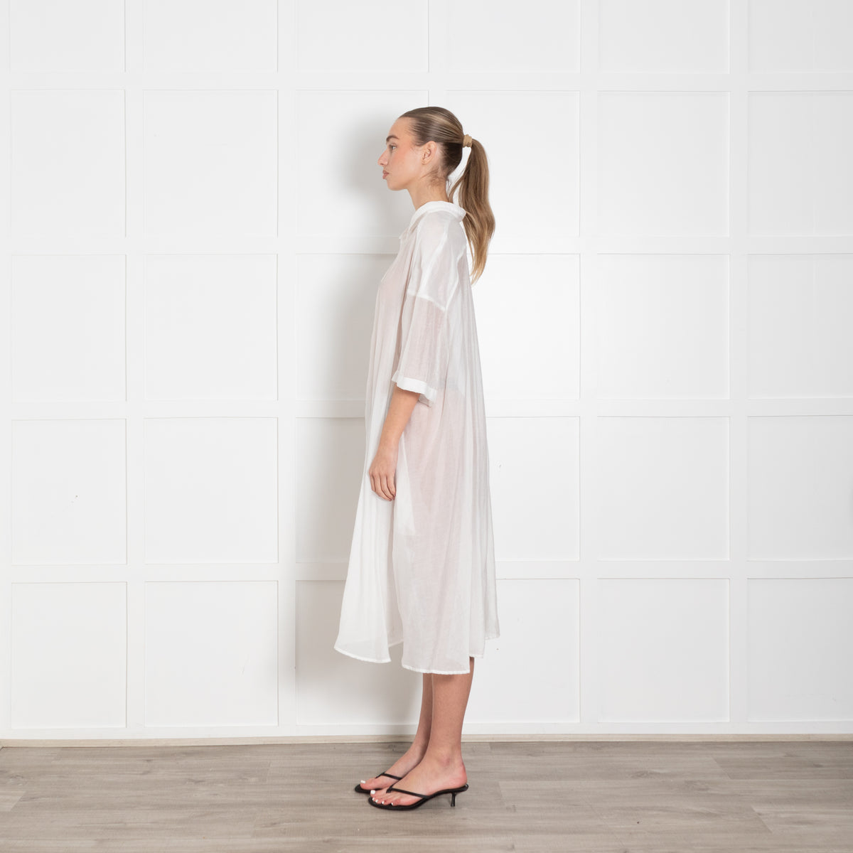Rundholz Black Label White Sheer Shortsleeve Dress