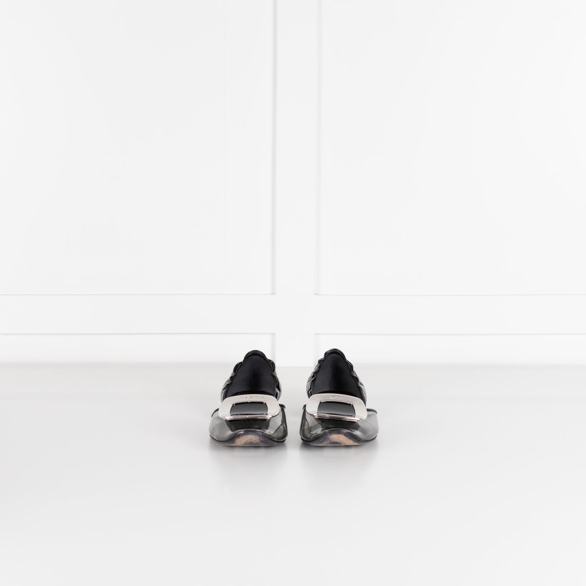 Roger Vivier Black Patent Leather And Vinyl Flat Shoes