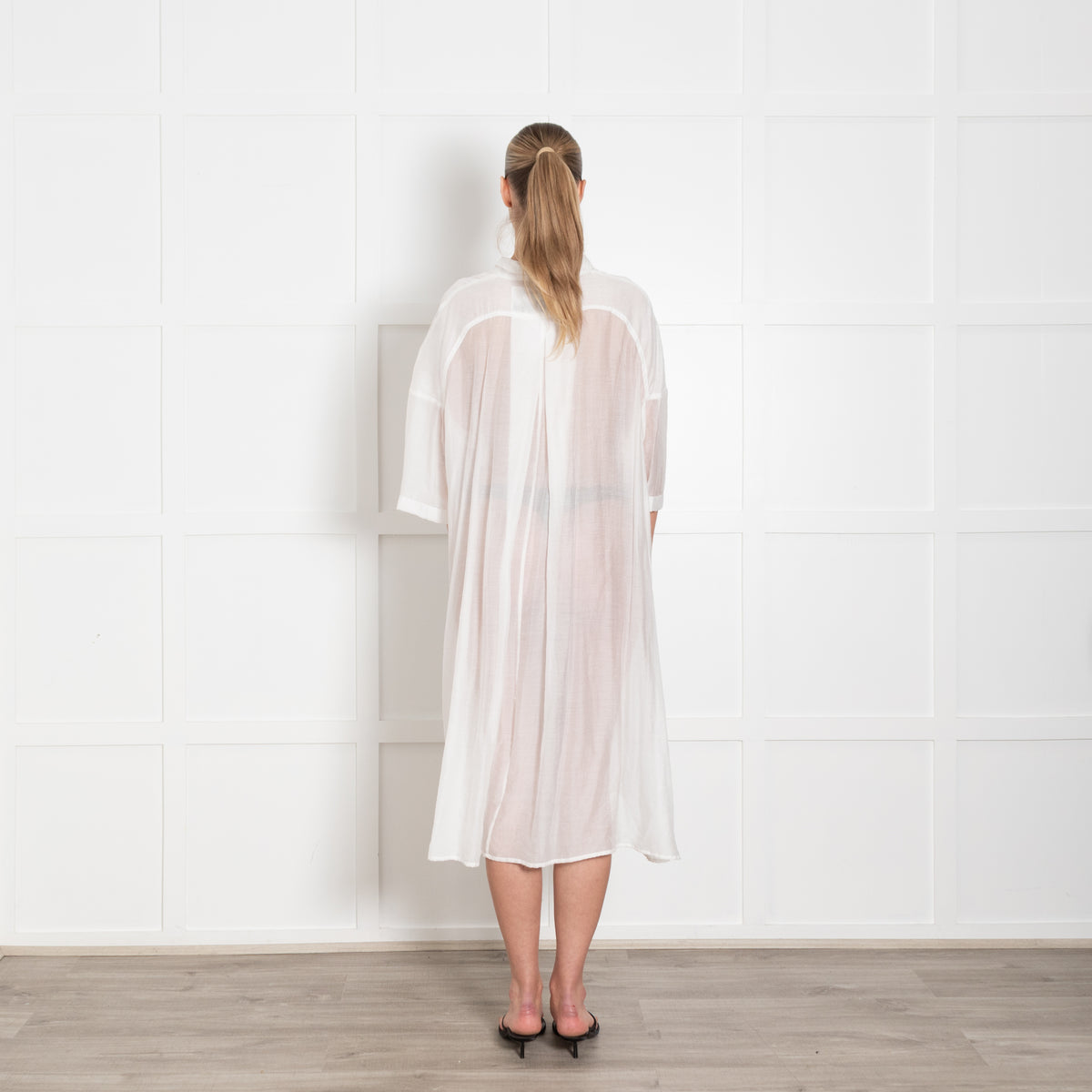 Rundholz Black Label White Sheer Shortsleeve Dress