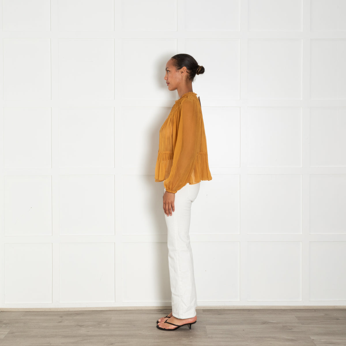 Ulla Johnson Mustard Chiffon Silk Top