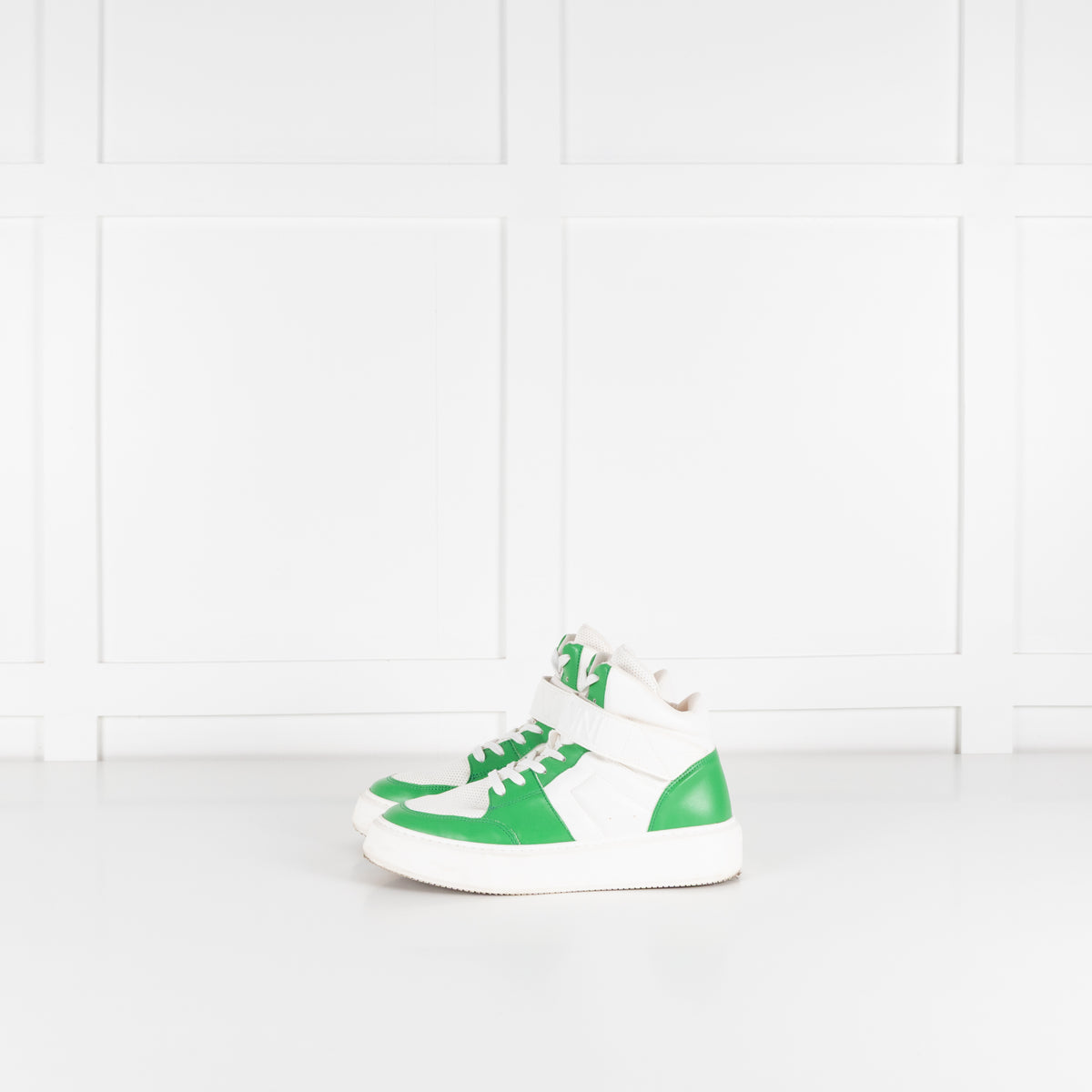 Ganni Green And White Cupsole High Top Trainers