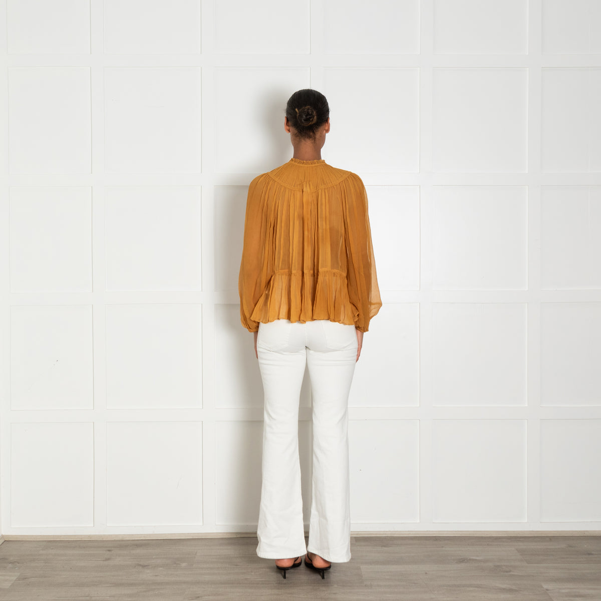 Ulla Johnson Mustard Chiffon Silk Top