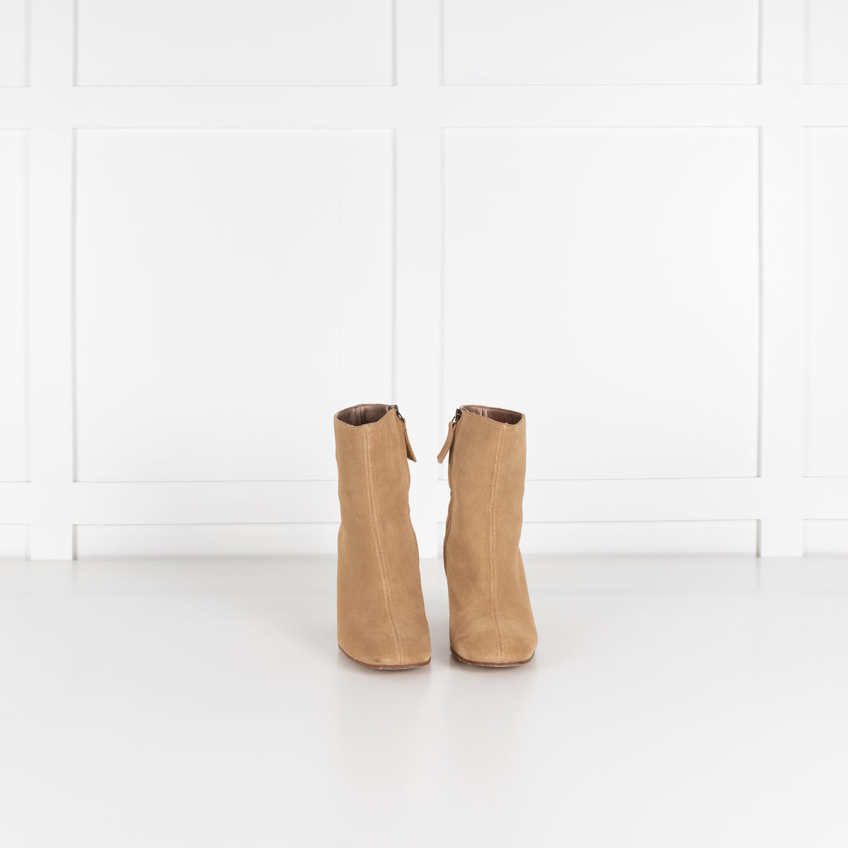Penelope Chilvers Tan Suede Round Toe Ankle Boots