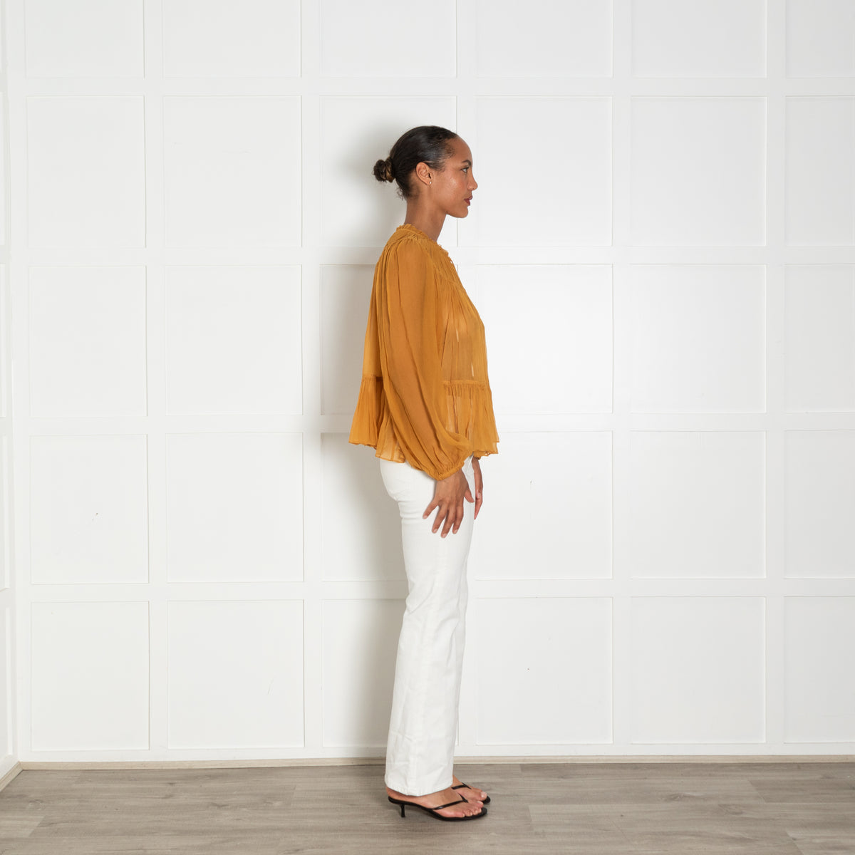 Ulla Johnson Mustard Chiffon Silk Top