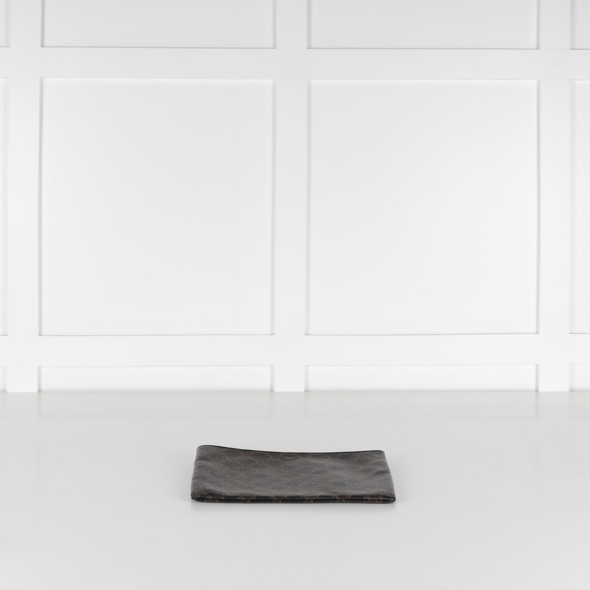 Celine Black Brown Triomphe Canvas Pouch