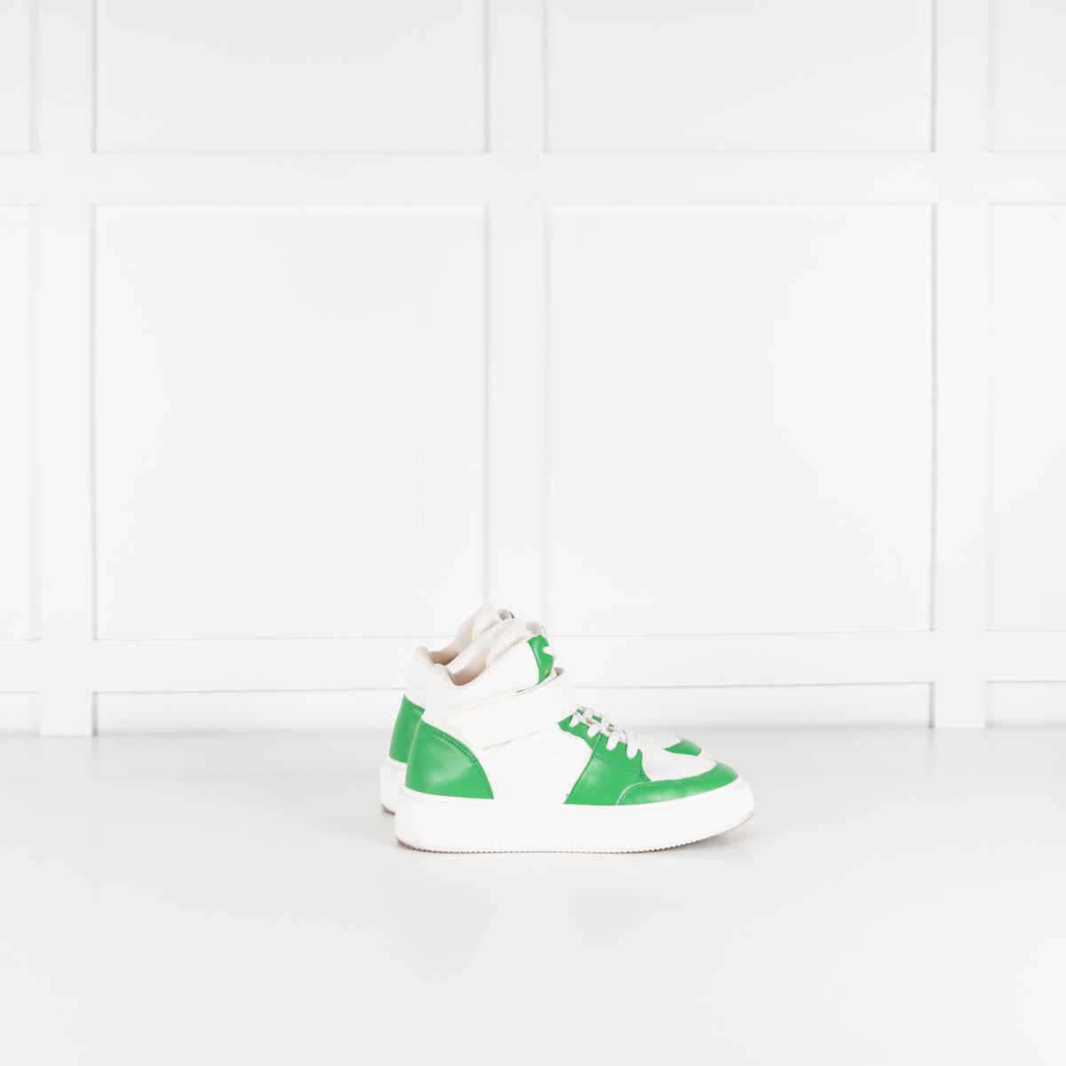 Ganni Green And White Cupsole High Top Trainers