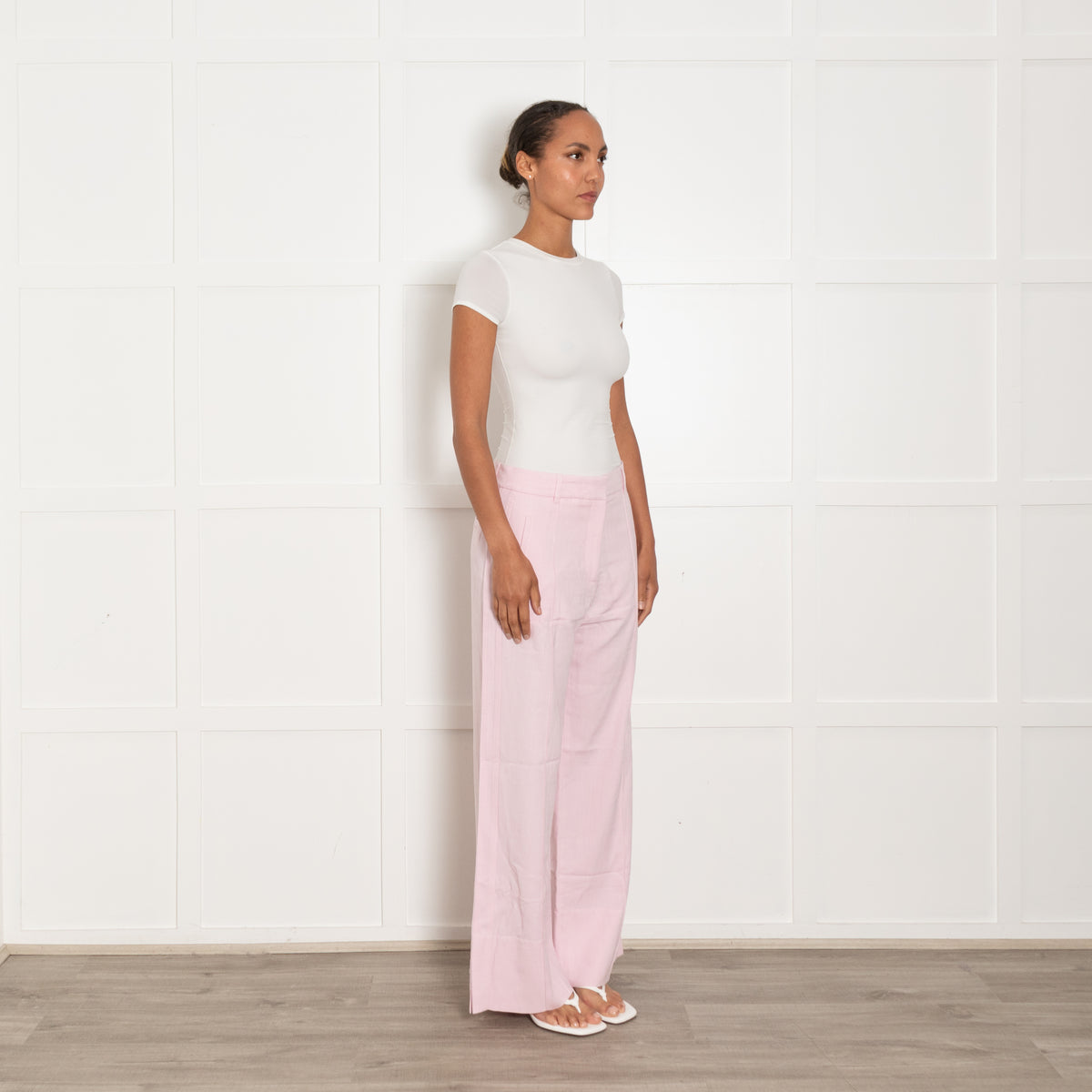 Me + Em Pale Pink Wide Leg Trousers