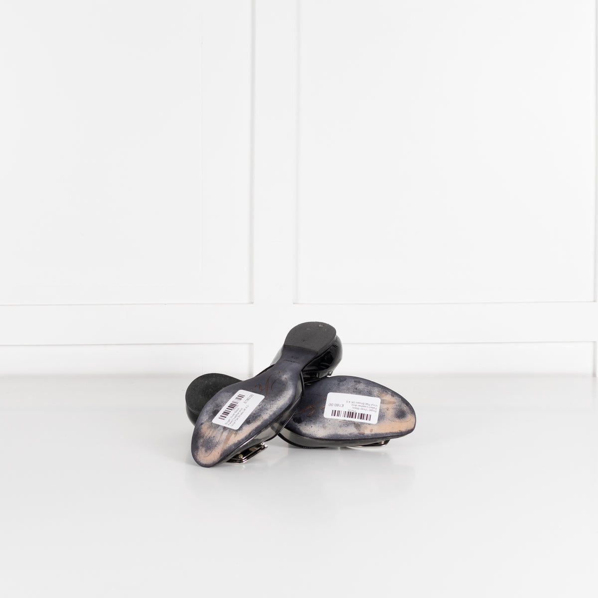 Roger Vivier Black Patent Leather And Vinyl Flat Shoes
