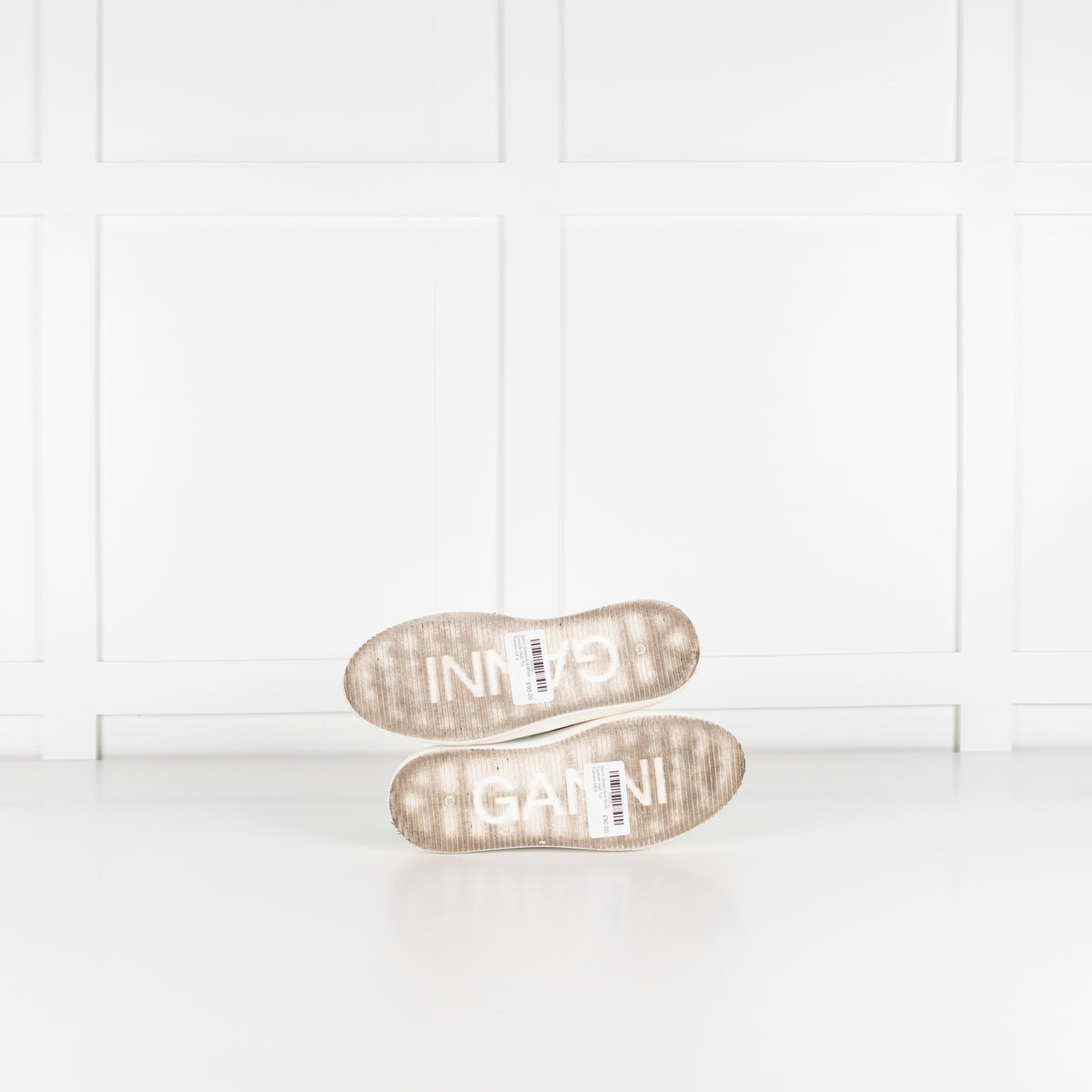 Ganni Green And White Cupsole High Top Trainers