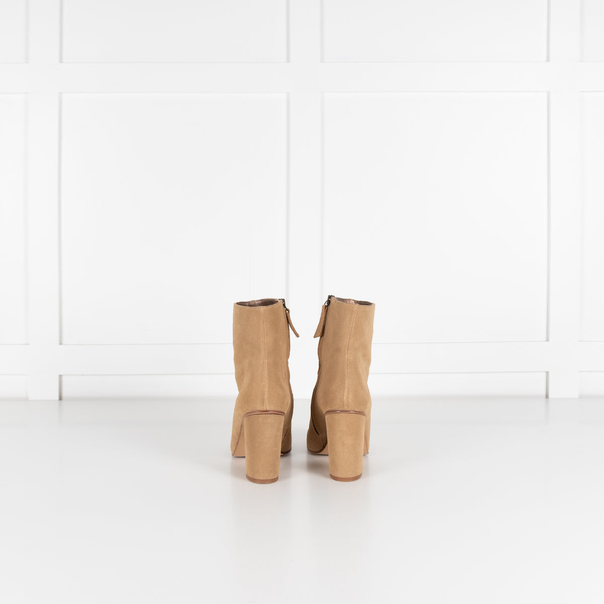 Penelope Chilvers Tan Suede Round Toe Ankle Boots