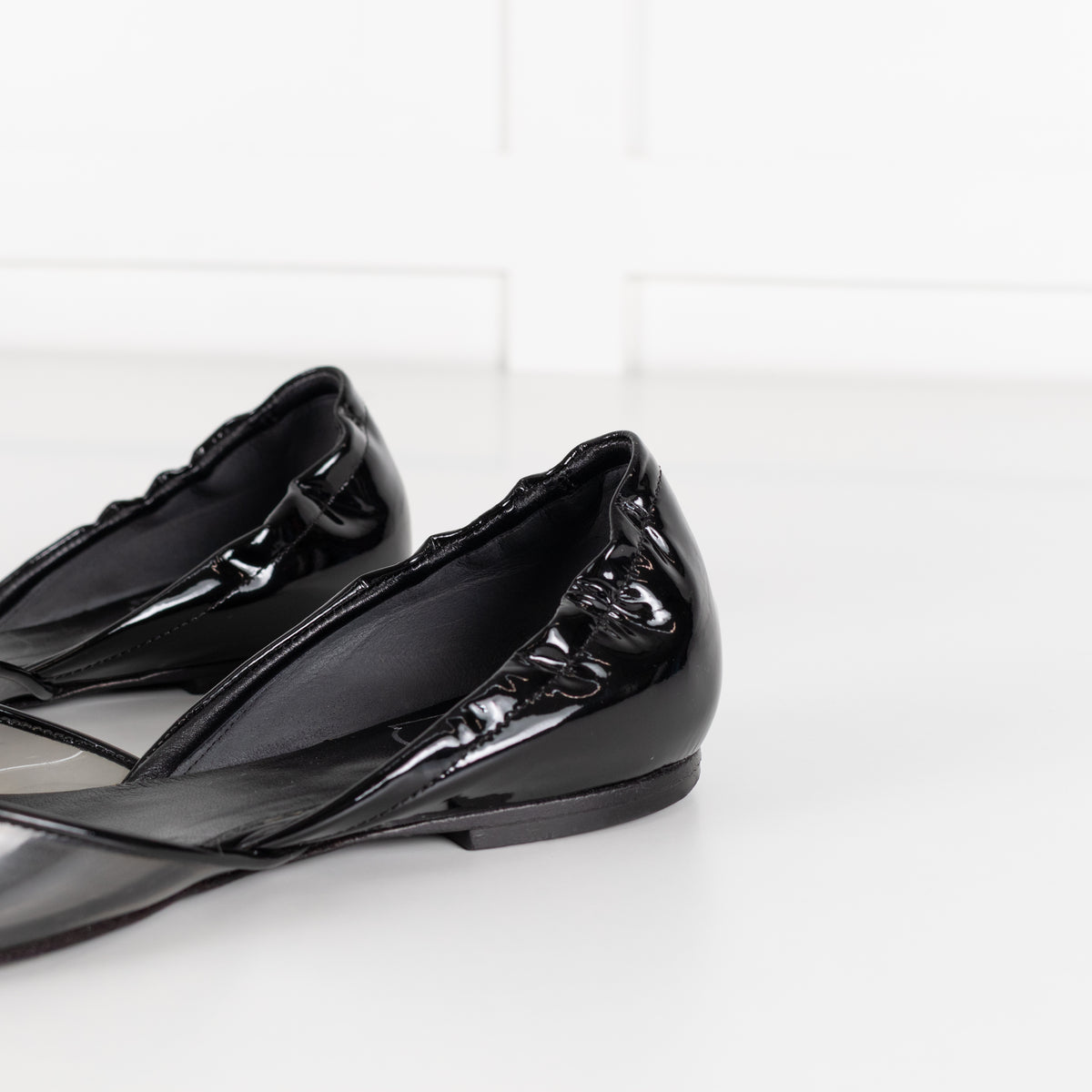 Roger Vivier Black Patent Leather And Vinyl Flat Shoes