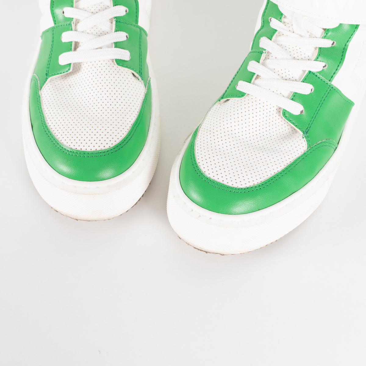 Ganni Green And White Cupsole High Top Trainers