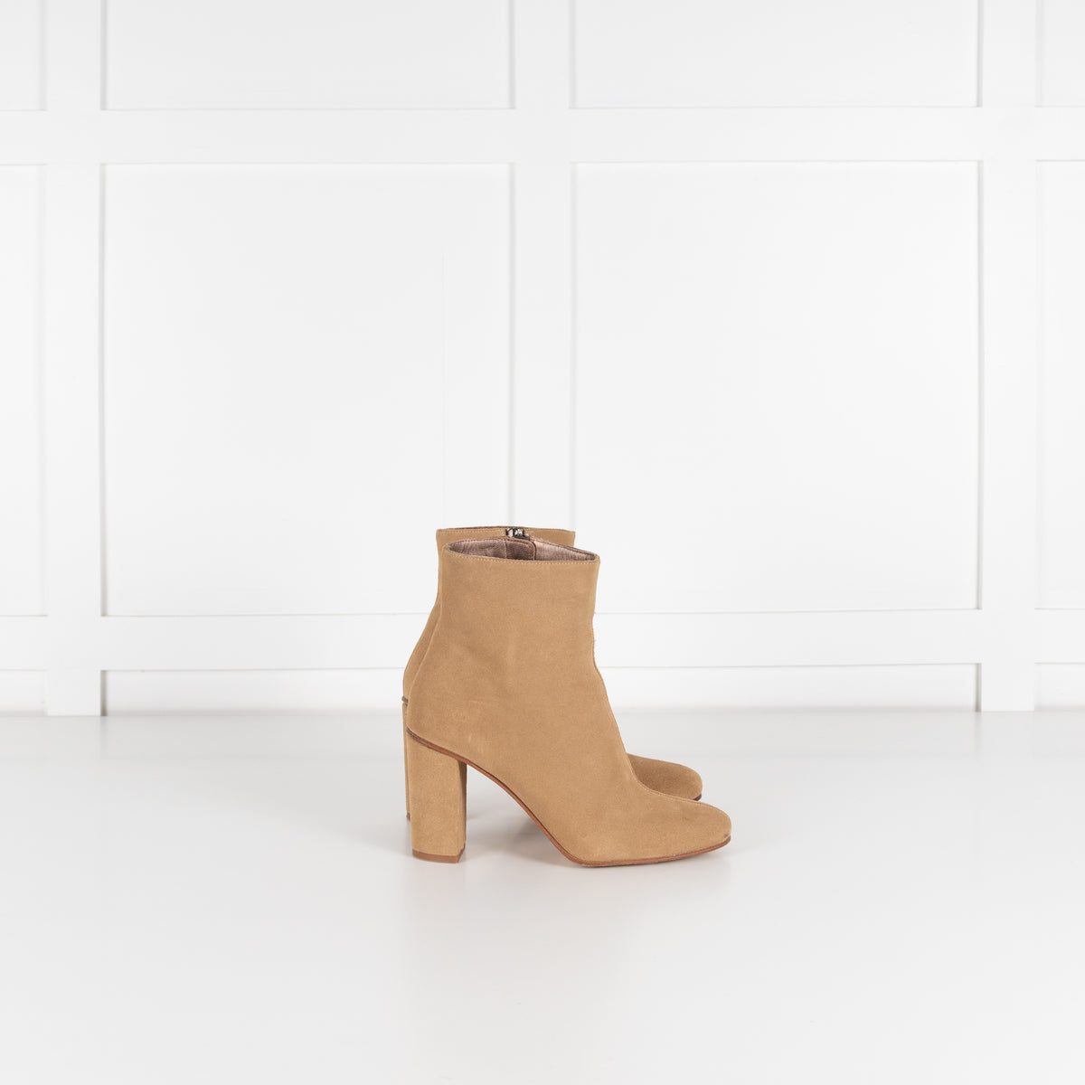 Penelope Chilvers Tan Suede Round Toe Ankle Boots