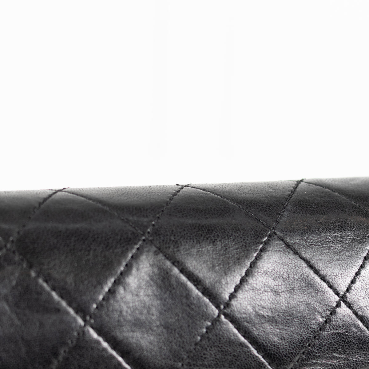 Chanel Black Lambskin Square Matelasse  Double Shoulder Bag