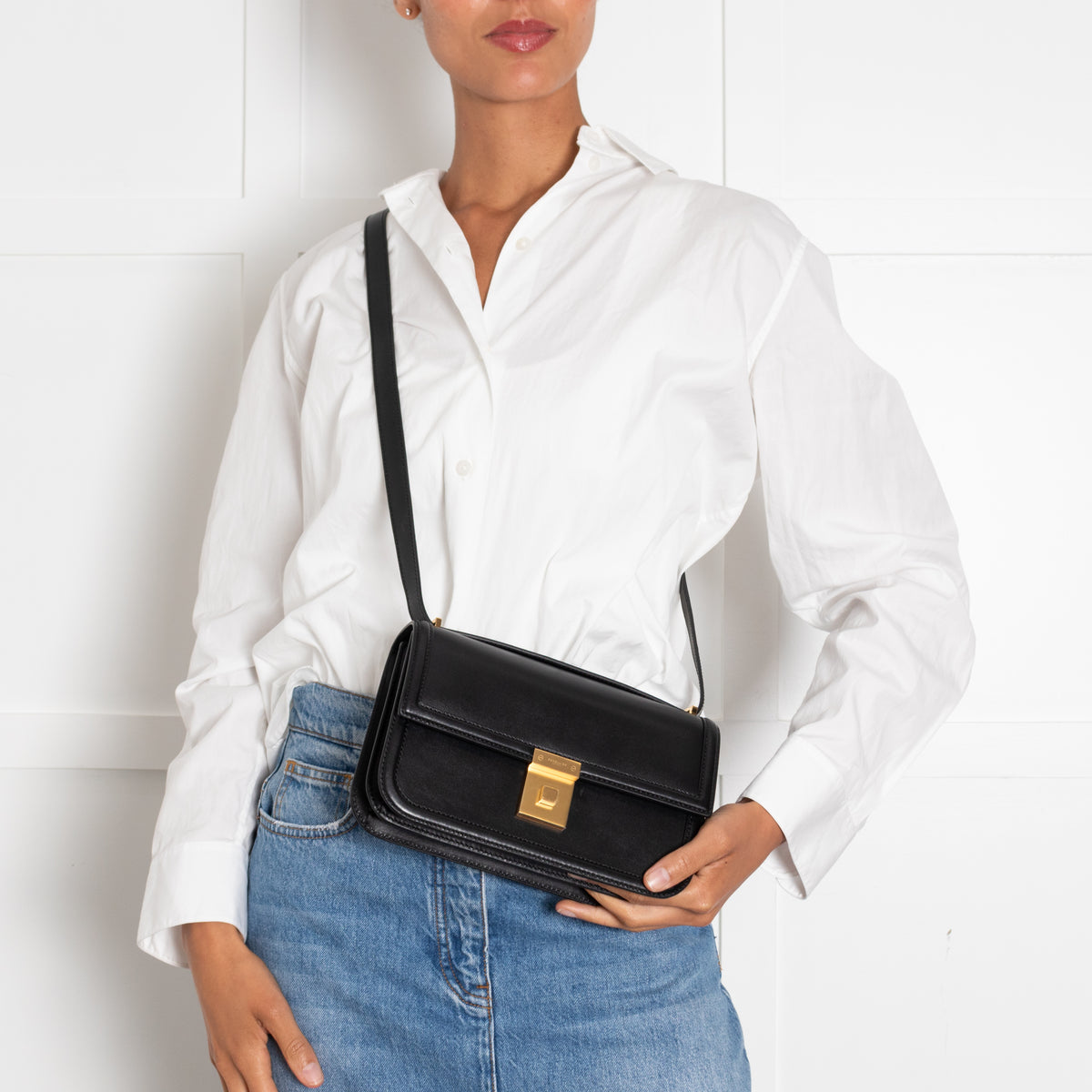 DeMellier The Paris Black Leather Crossbody Bag
