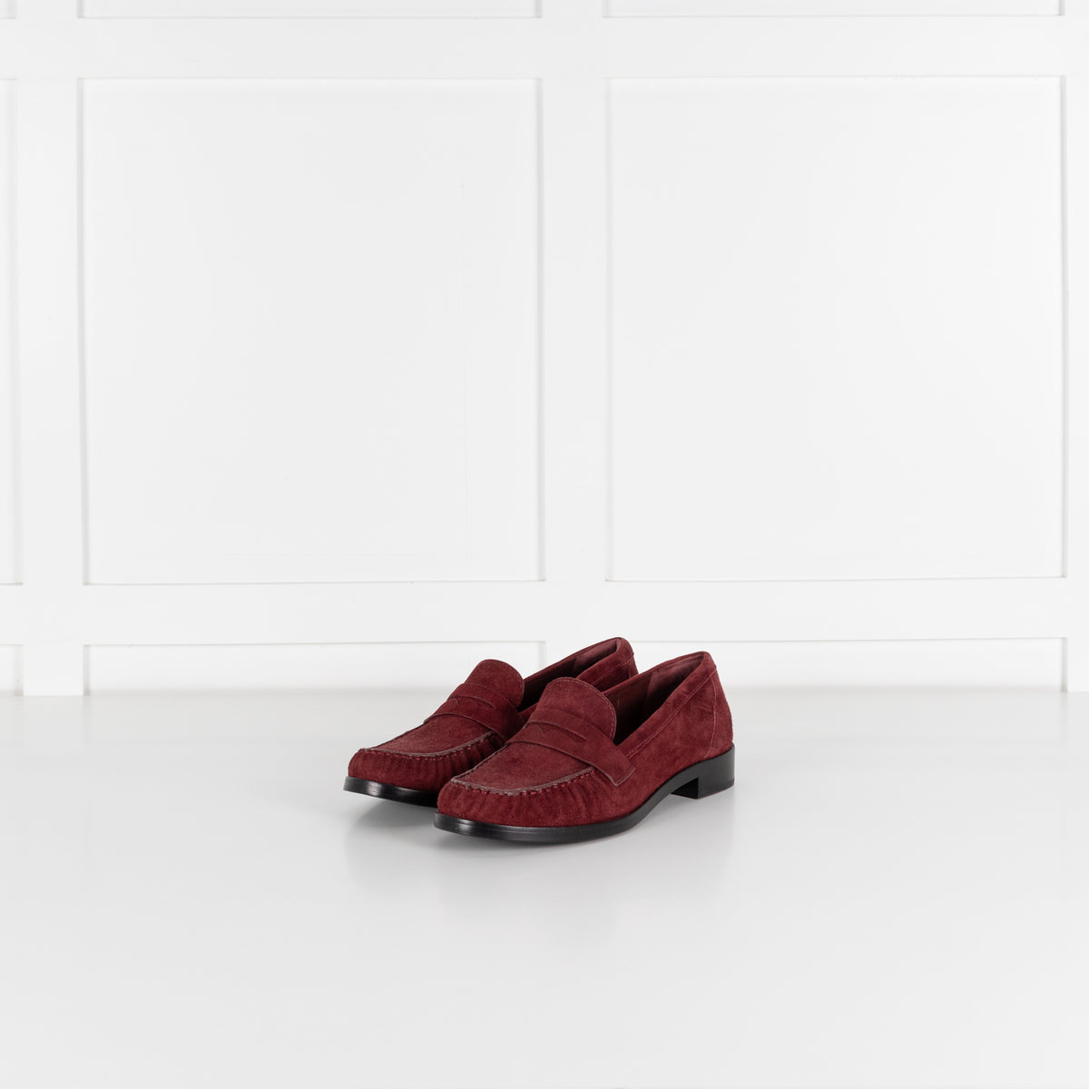 Reformation Ruby Suede Ani Ruched Loafers