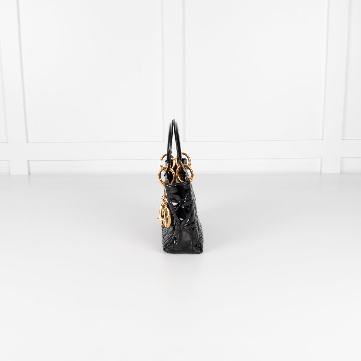 Christian Dior Black Patent Vintage Mini Lady Dior