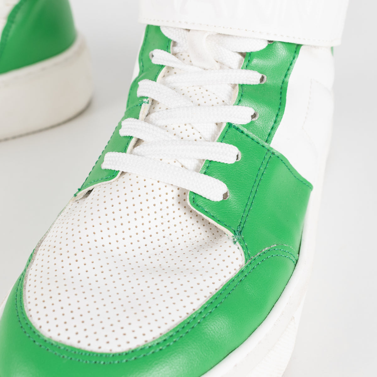 Ganni Green And White Cupsole High Top Trainers
