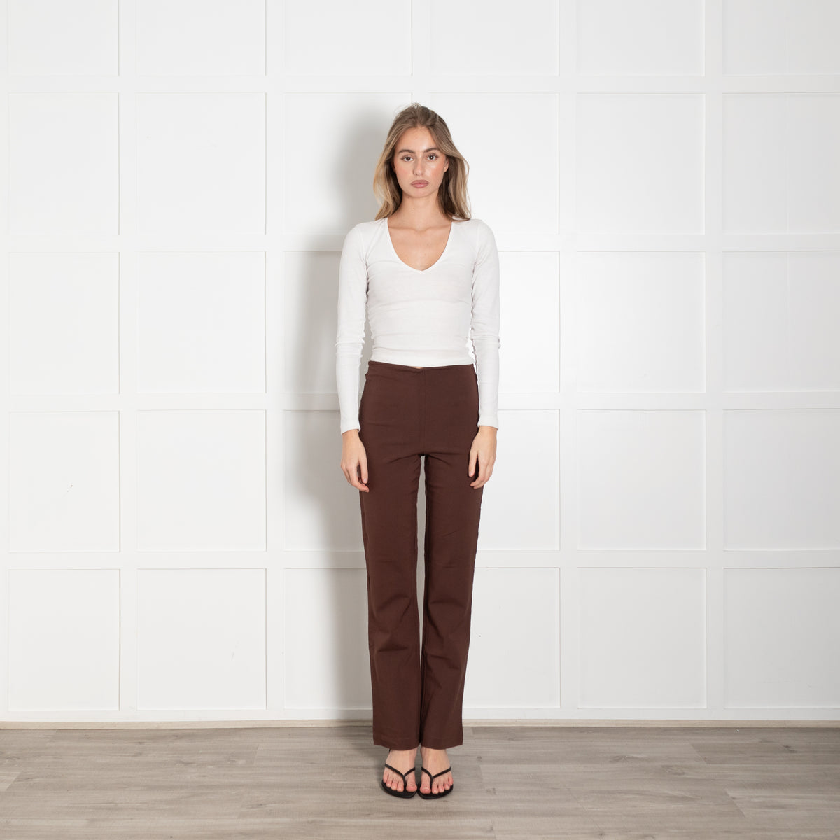 Reformation Brown Stretchy Trousers