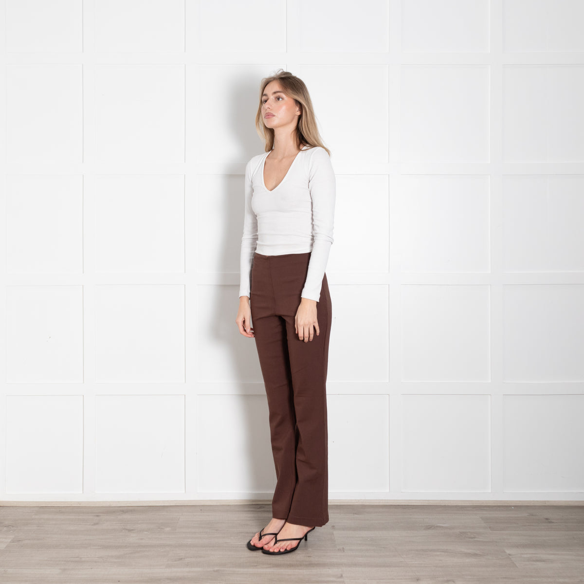 Reformation Brown Stretchy Trousers