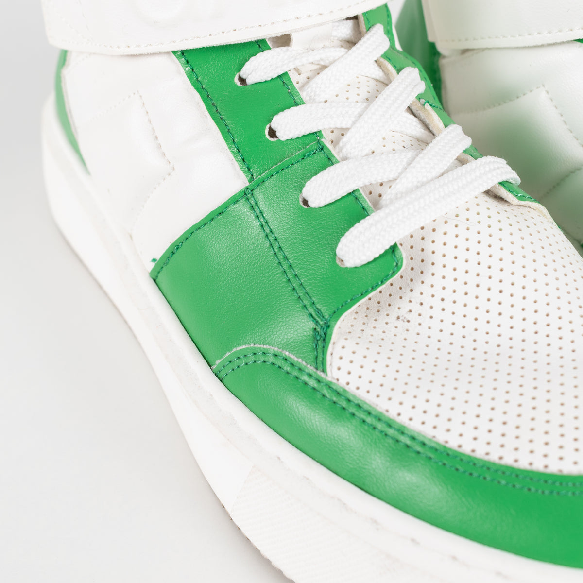 Ganni Green And White Cupsole High Top Trainers