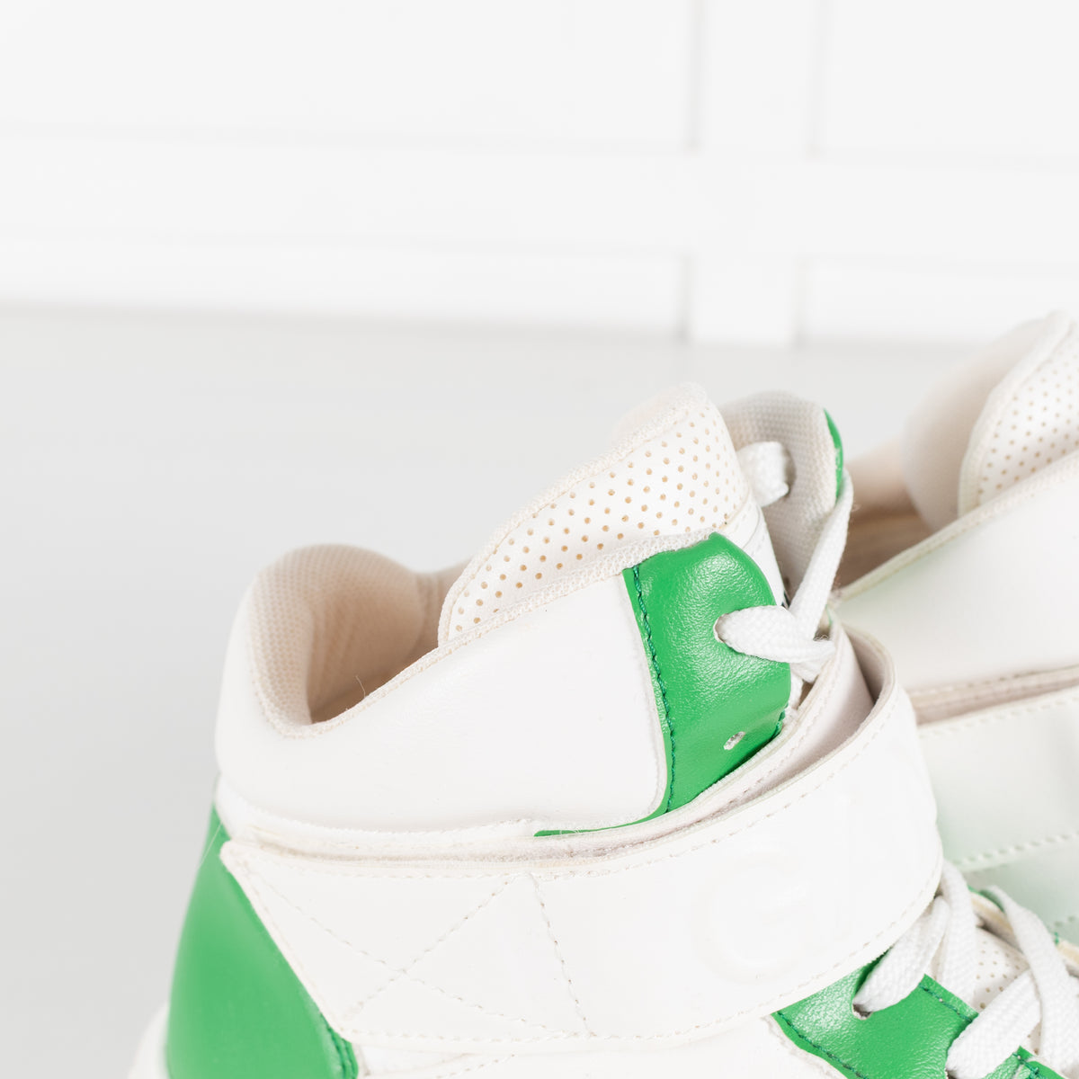 Ganni Green And White Cupsole High Top Trainers