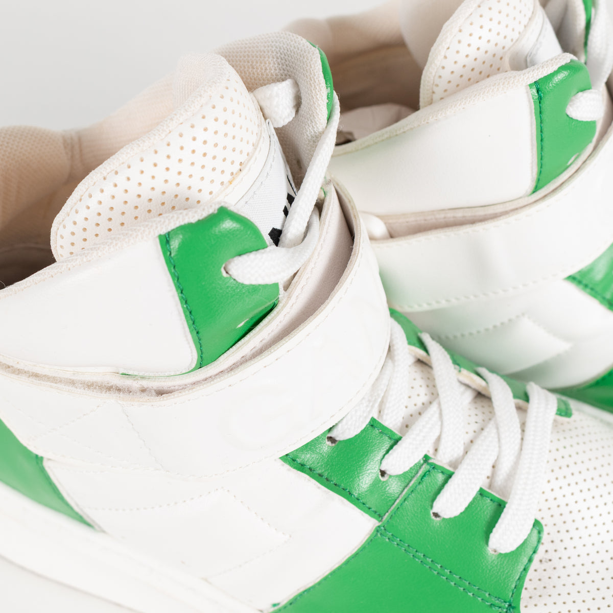 Ganni Green And White Cupsole High Top Trainers