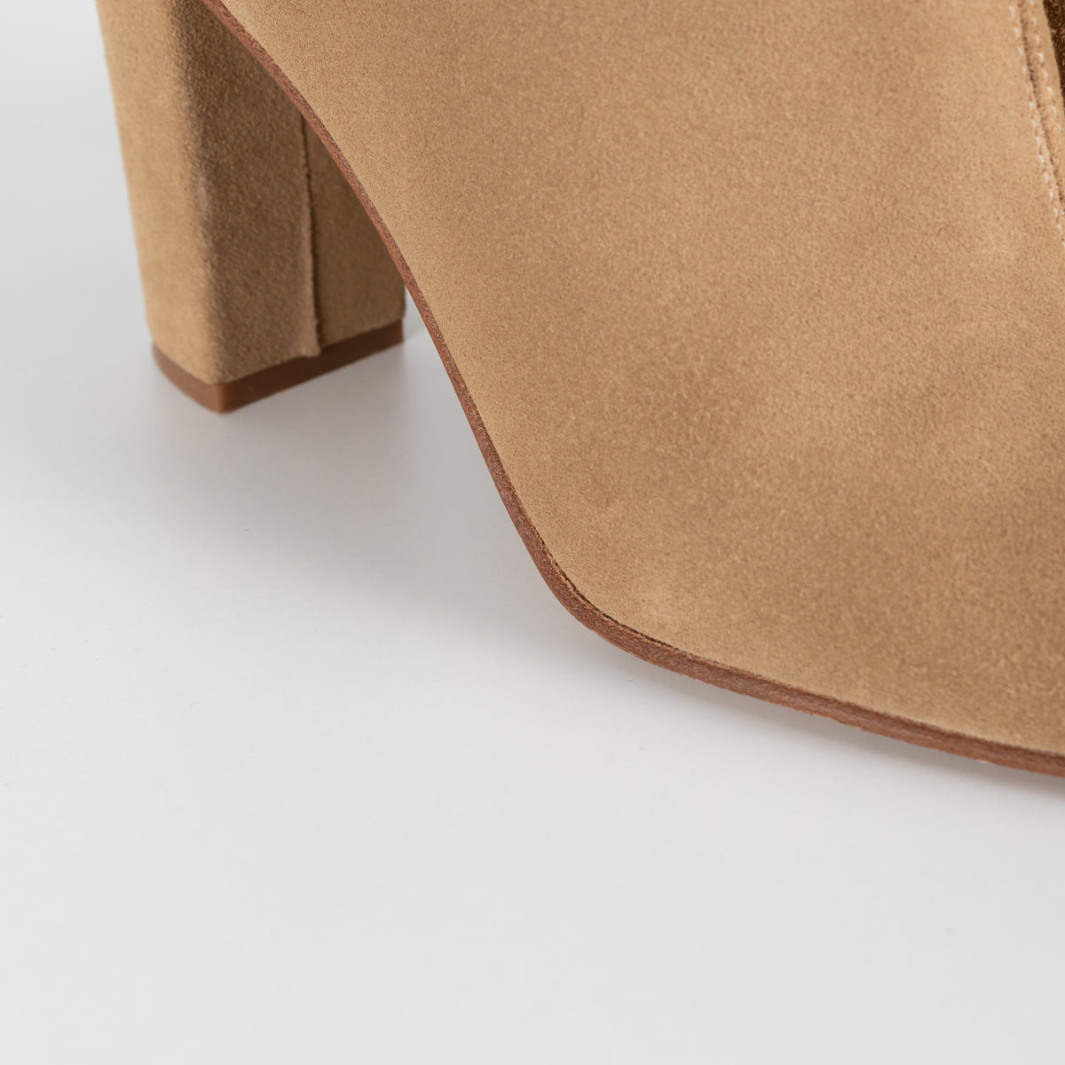 Penelope Chilvers Tan Suede Round Toe Ankle Boots