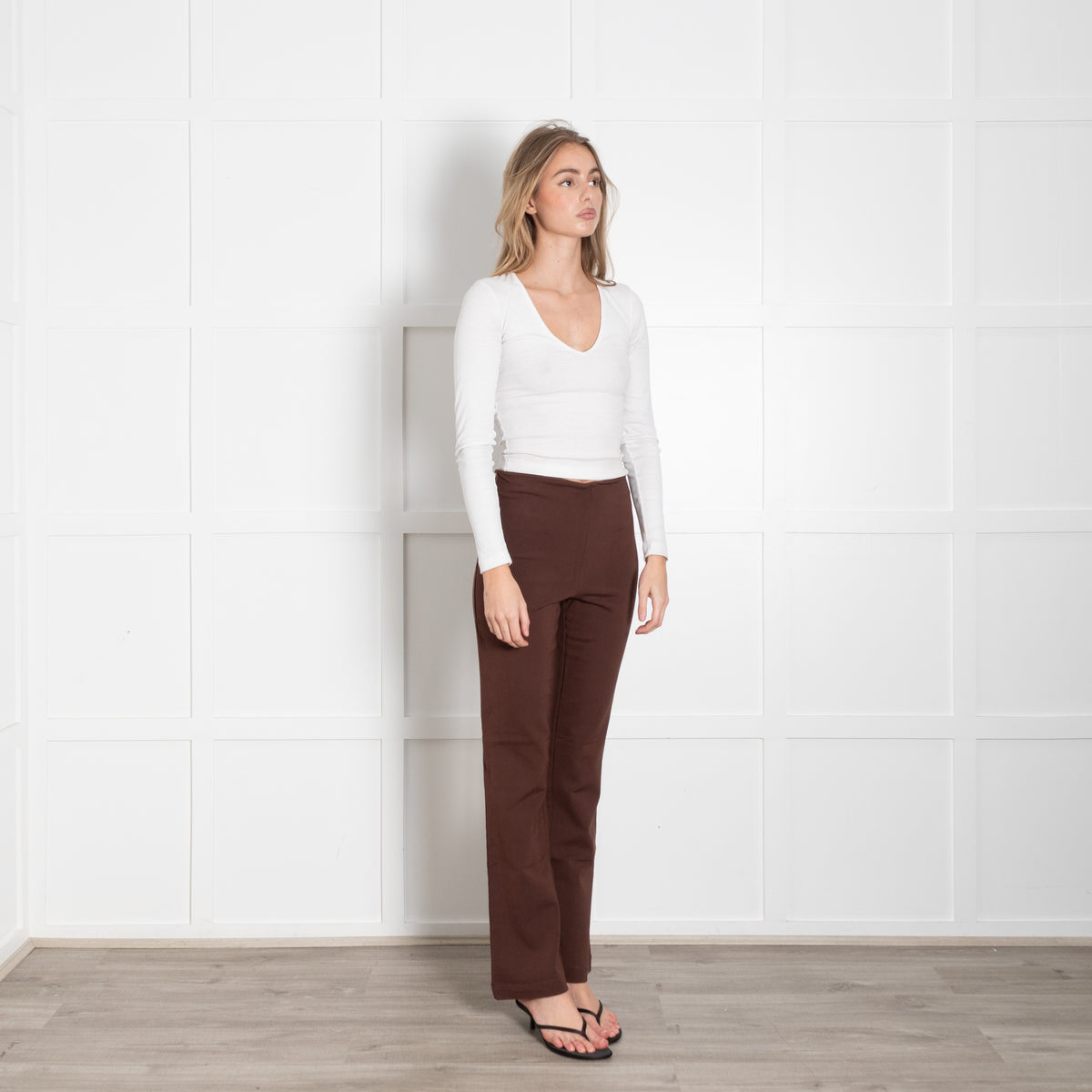 Reformation Brown Stretchy Trousers