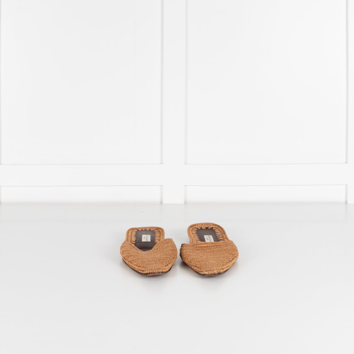Joseph Azagury Beige Rafia Flat Mules