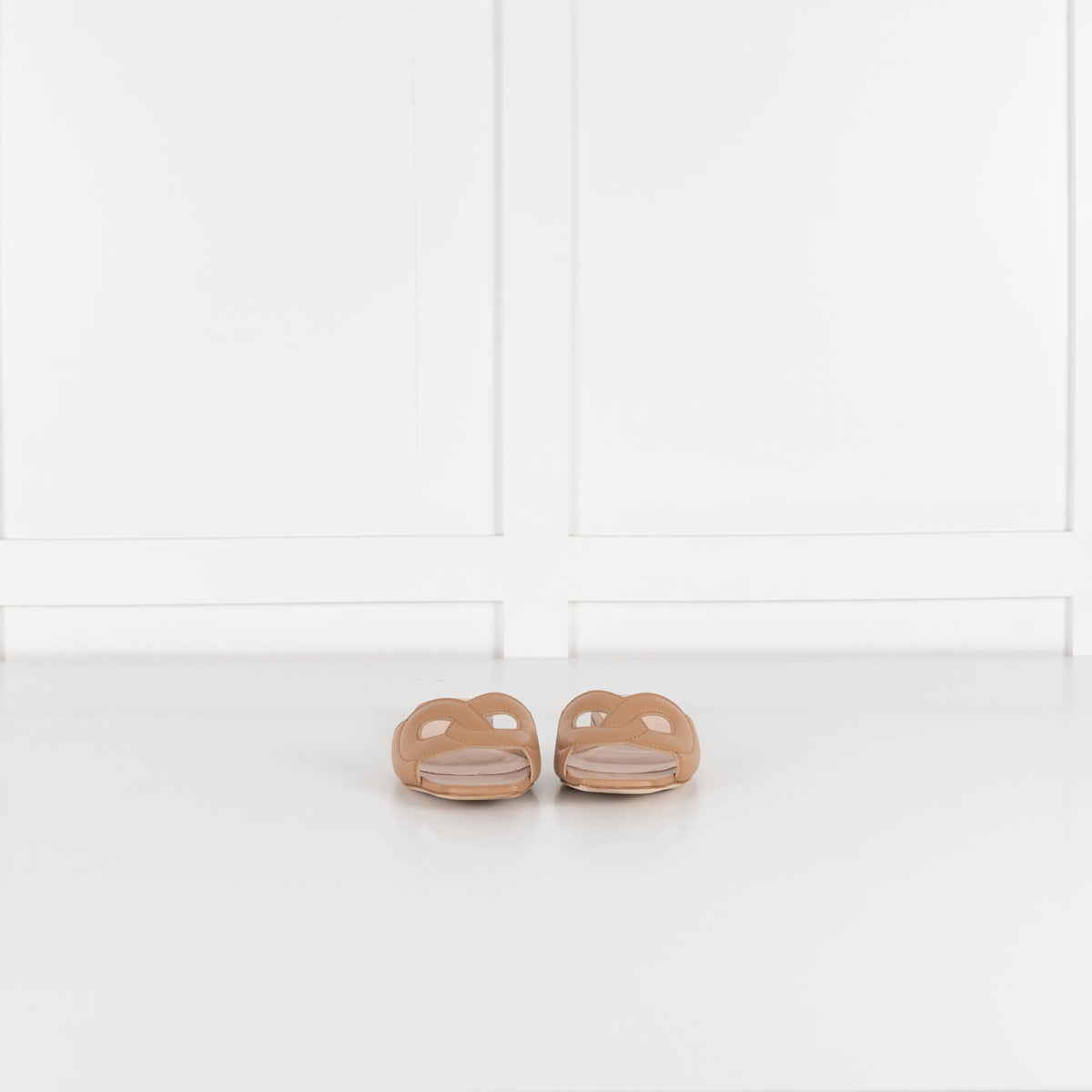 Rupert Sanderson Tan Lido Leather Flat Slider
