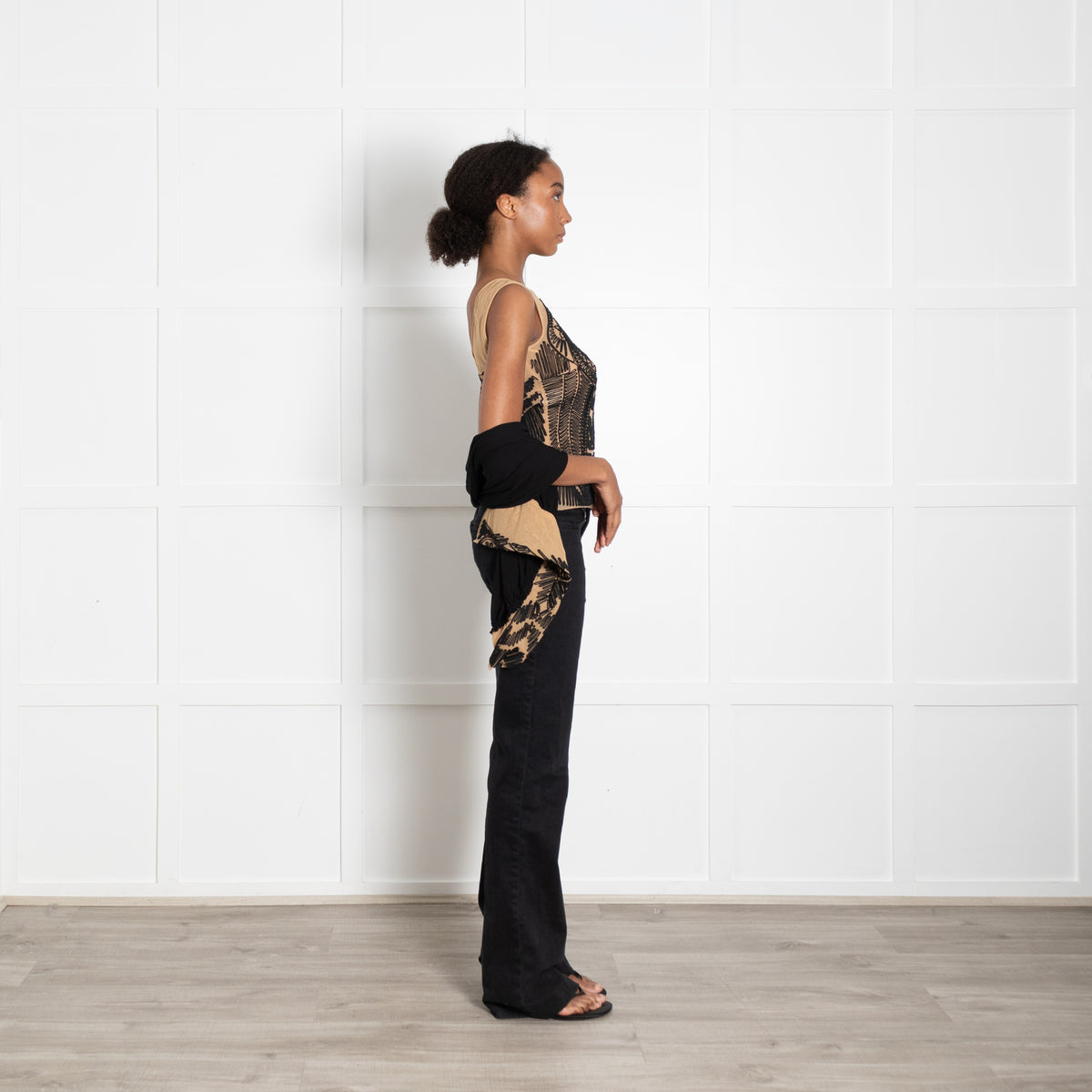 Jean Paul Gaultier Mesh Embellished Top with Matching Shawl