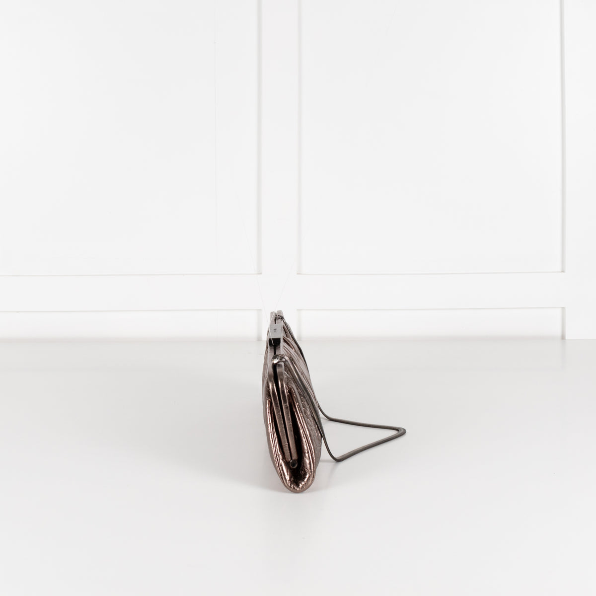 MarcCain Bronze Croc Embossed Clutch with Snake Chain