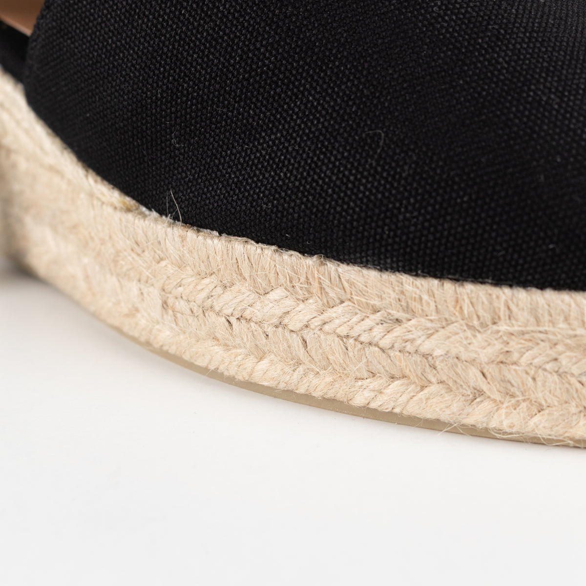 Castaner Black Linen Wedge Espadrilles