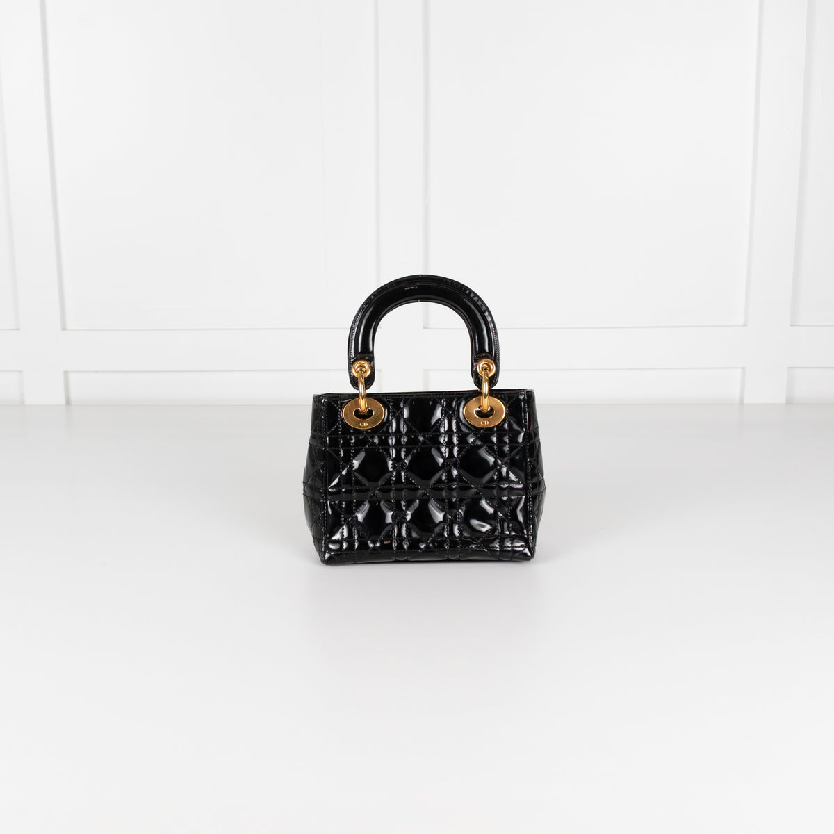 Christian Dior Black Patent Vintage Mini Lady Dior