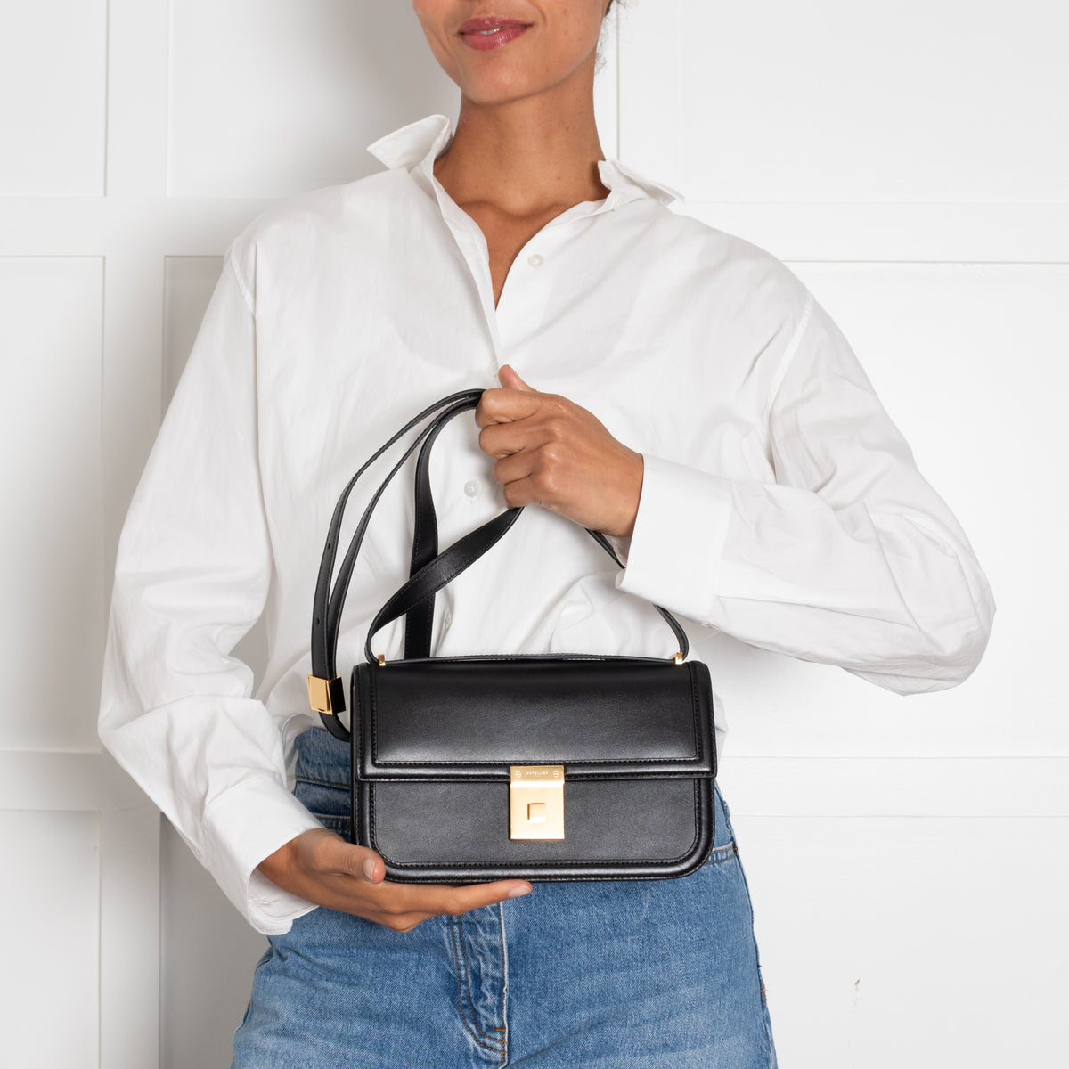 DeMellier The Paris Black Leather Crossbody Bag