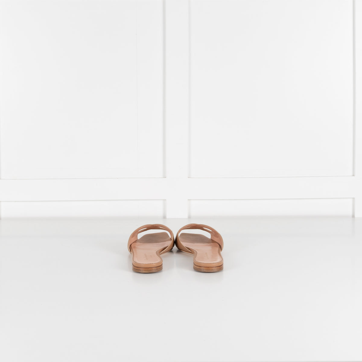 Rupert Sanderson Tan Lido Leather Flat Slider