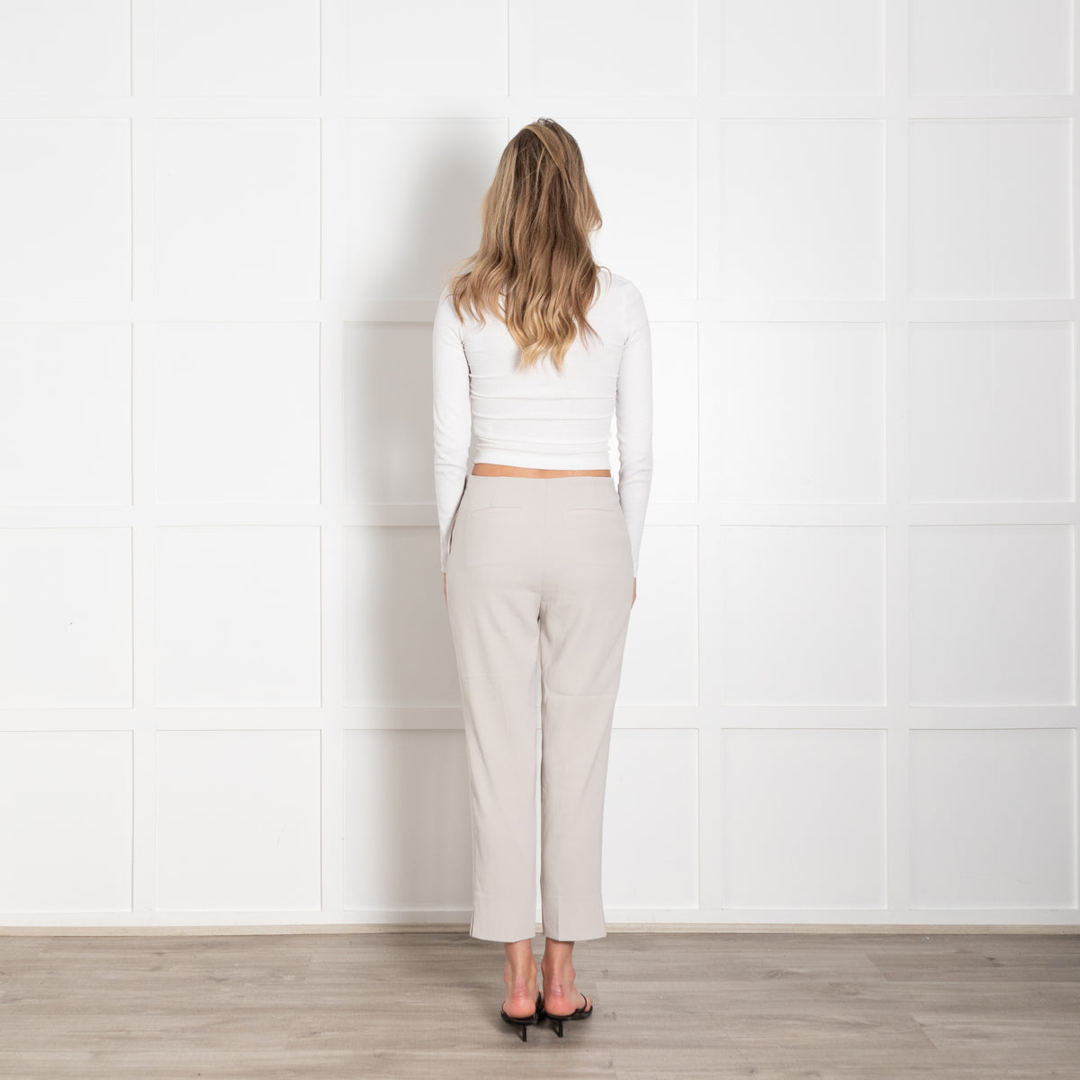 Paule Ka Light Grey Straight Leg Trousres